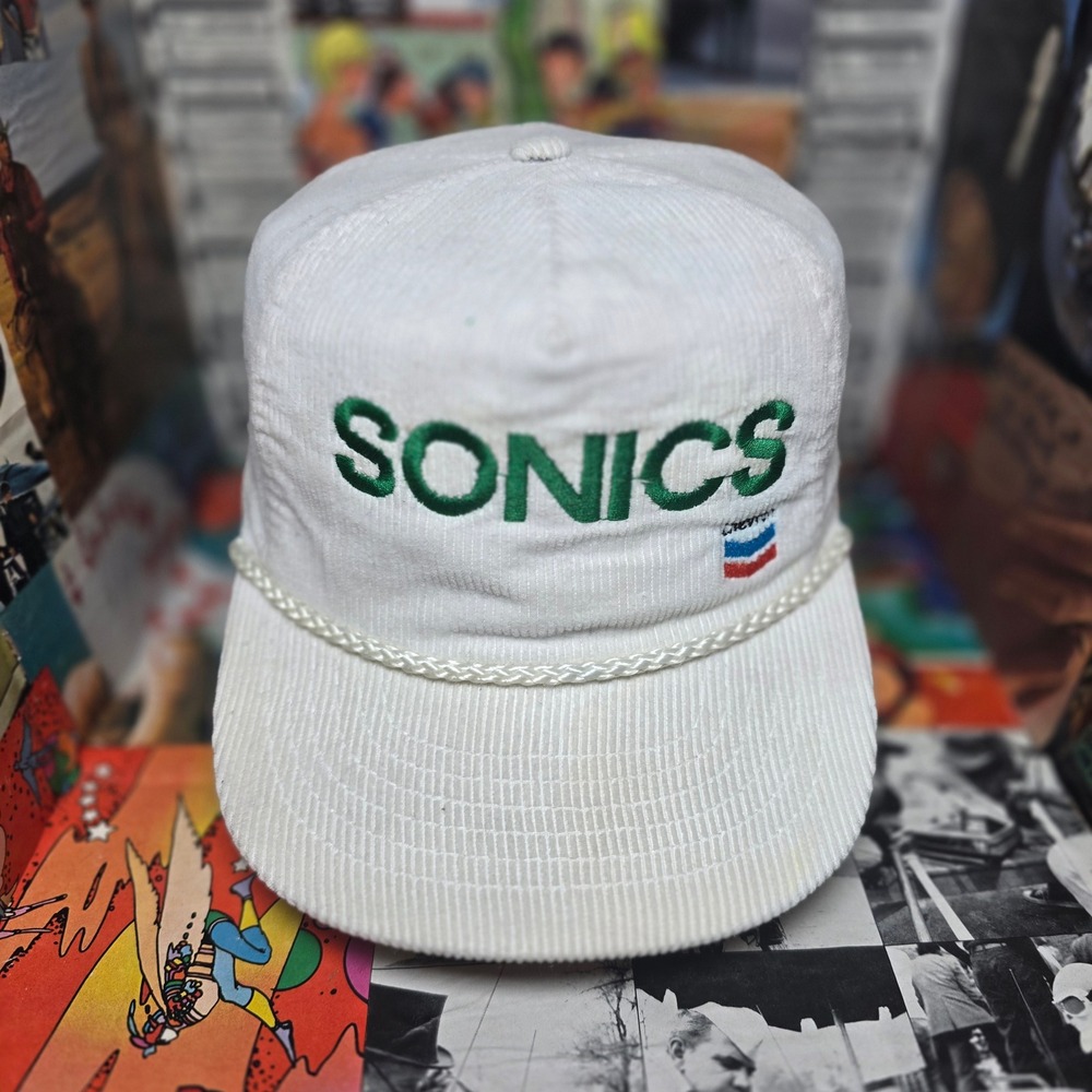 Seattle SuperSonics Chevron 1990s Promo Corduroy Roper NBA Vintage Snapback Hat